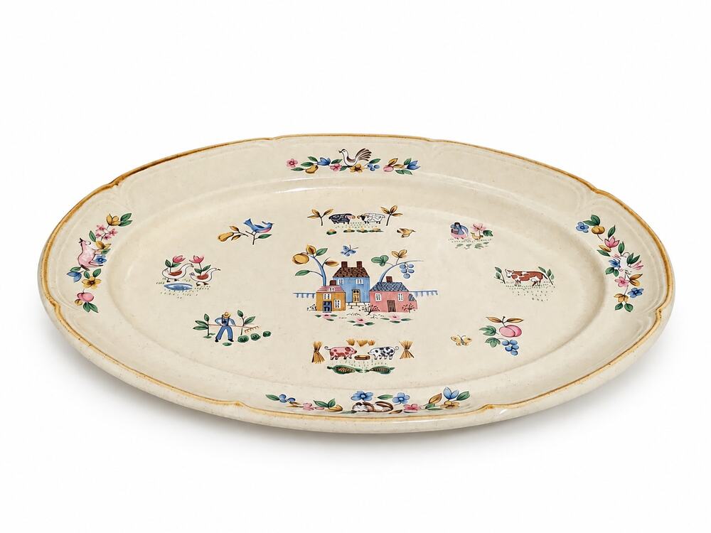 Vintage International Stoneware Heartland Serving Platter Turkey Platter 15"